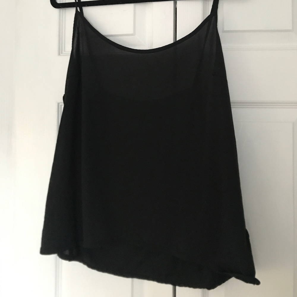 sheer black tank top
